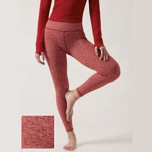 Athleta Salutation Stash Pocket Softluxe Tight in Decadent Red/Antique, size M